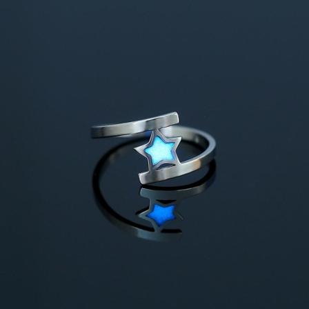 Mote Rustfritt stål Lysende Fingerring For Kvinner Menn Gløder I Mørk Stjerne Hjerte Par Bryllupsbånd Smykker Gave Dropship style 9