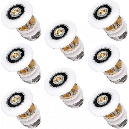 Brusekabineruller 20 mm Skydbare brusekabinedøre Hjul Udskiftning Til Brusekabine Brusebad Bruse 8 stk