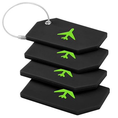 4-pakning bagasjelapper med adresselapper, bagasjelapper koffert med rustfritt stålkabel, bagasjelapper lapper for bagasje koffert veske håndveske (