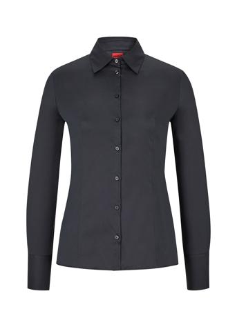 The Fitted Shirt Langermet Skjorte Svart HUGO*Betinget Tilbud