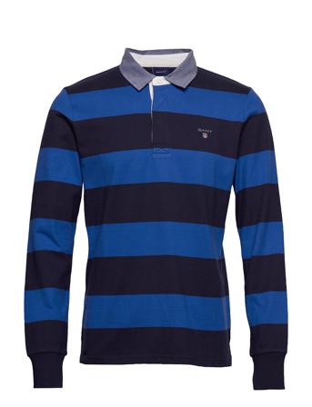 Original Barstripe Heavy Rugger Polos Long-sleeved Blå GANT