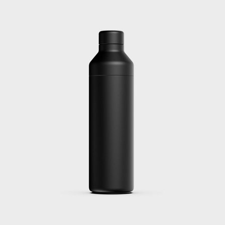 Schwarze Thermosflasche, kompatibel mit einem Kaffeebecher-Deckel