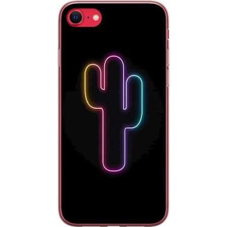 Yhteensopiva Puhelinkuori Apple Apple iPhone 7 Neonpiirros kaktuksista vaaleanpunaisessa ja sinisessä valossa tummaa taustaa vasten