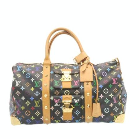 Louis Vuitton Vintage, Pre-owned Canvas Keepall Zwart, Dames, Maat:ONE Size,leer