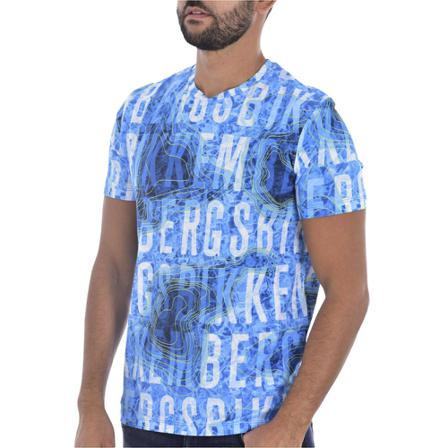 Bikkembergs, Tee Shirt Printé Blauw, Heren, Maat:S