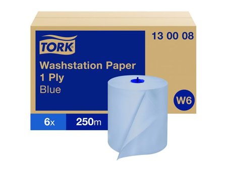 Tork Torkrulle Basic W6 1-lag 250m blå - Lyreco - Städ och hygien > Toalettpapper och torkpapper > Torkrullar