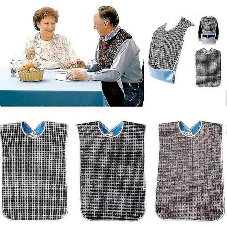 3-pack Adult Bibs with Crumb Catcher - Washable Adult Bib Large Size