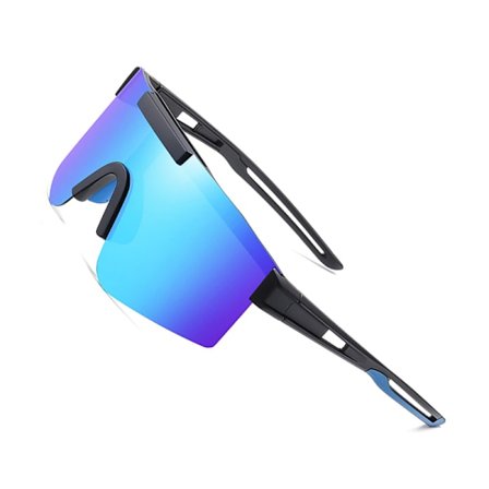 Stilfulde solbriller 3049 hvid stel med sorte prikker Blue+Blue