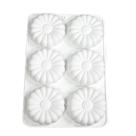 6-håls Blomform Form Mousse Kakform DIY Ljus Tvålform Nonstick