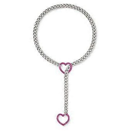 Punkstil Hjärthänge Choker Handgjord Kubansk Länk Slip Kedja Halsband Justerbar Längd Halskedja Ornament för Kvinnor rosenröd (rosenröd)