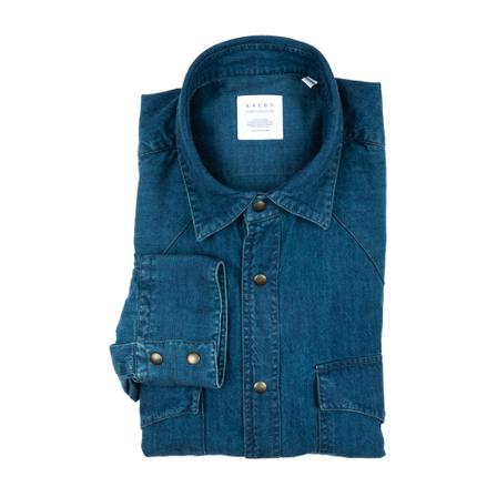 Xacus, Denim Shirts Blauw, Heren, Maat:XL