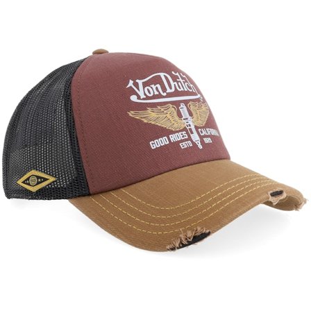 Von Dutch - Braun trucker Cap - Good Rides Black/Burgundy/Brown A-Frame Trucker @ Hatstore