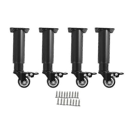 4x Møbelfødder Højdejusterbare med Drejelige Hjul Møbelben med Bremsehjul Bordben Sofaben Udgave 0703