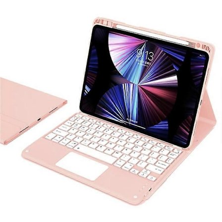 Kompatibel med iPad Air 13 (2024) M2/iPad Pro 12.9 (2022)/(2021)/(2020)/(2018) Skin-Touch Læder Tablet Cover + X7 Touchpad Bluet