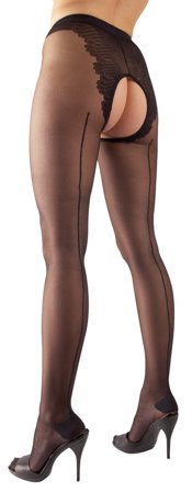 Cottelli Collection: Crotchless Tights - Vuxen.dk: Lingeri & undertøj
