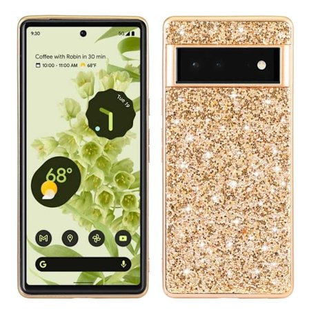 Glitter Google Pixel 6 Pro skal - Guld