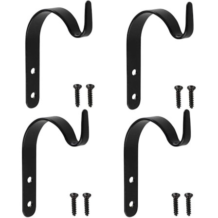 Hengende kurvfeste, 4 stk jernveggkroker fester hengende kurvkroker, plantekroker