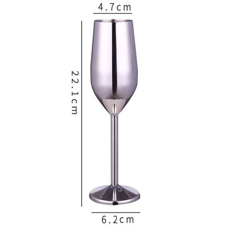 220 ml Rostfritt Stål Bägare Rödvinsglas Juice Drink Champa Silver