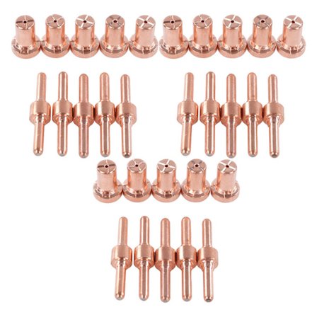 30 stk Plasma skjærebrenner forbruksvarer kutter deler tilbehør elektrode tips sett