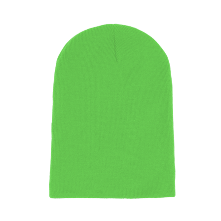 Beechfield - Vert longbeanie Bonnet - Fluorescent Green Long Blank Beanie @ Hatstore