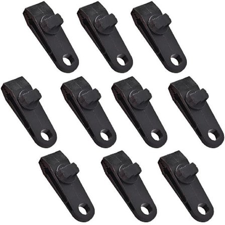 Svart - 12 presenningklips i plast, små hullklips för campingtält, markiser, trädgårdssolskydd för utomhusaktiviteter