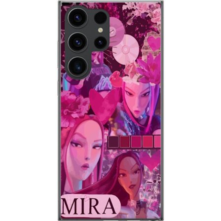 Samsung Galaxy S24 Ultra Gennemsigtig cover Kpop Demon Hunters Mira Rosa Estetik Stjärnor Hjärtan Cosmic Fantasy