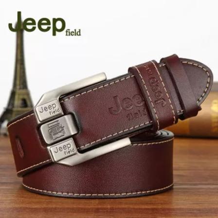 Mode för män Casual äkta läderbälte högkvalitativt nötskinn Retro Pin Spänne Bälte för jeans Herr Design Bruna bälten 3,8 cm Bredd Coffee 115CM