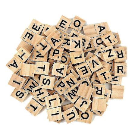 100 stk. Trebokstaver Scrabble Erstatningsbokstaver Kompatible med Brettspill, Bryllupsramme og Veggkunst