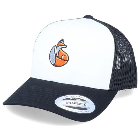 Iconic - Vit trucker Keps - Geometric Fox Logo White/Black Trucker @ Hatstore