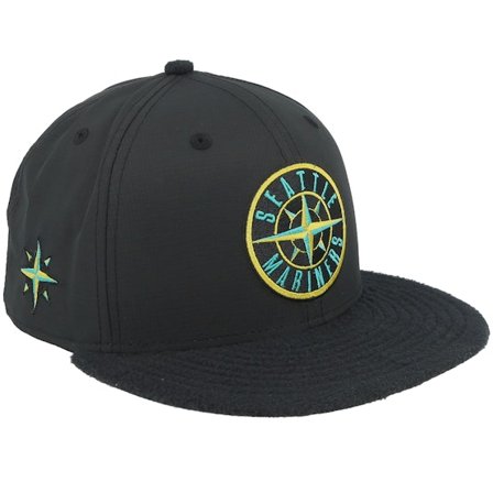 New Era - MLB Svart fitted Caps - Seattle Mariners Marine Fleece 59FIFTY Black/Black Fleece Fitted @ Hatstore