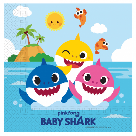 Servetter Baby Shark 20-pack - Baby Shark Kalas Dekoration - Kalaslagret.se