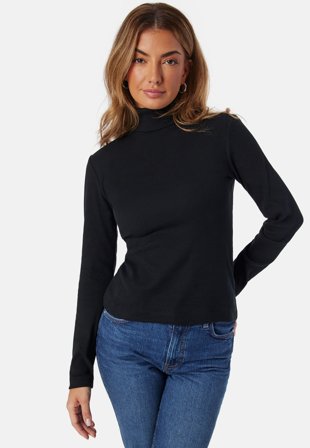 GANT Slim Rib Turtleneck Black Klær
