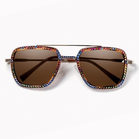 Bling Hand-made Rhinestone Pilot Sunglasses Mens Womens Protection Metal Frame