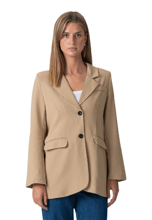 TeeShoppen Claire Oversized Kavaj Kavajer Dam Beige S