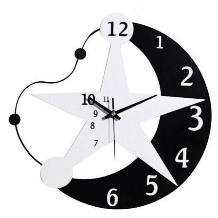 Tyst väggpendel Kreativ månformad ram Kvarts väggklocka, Modern pendelklocka Väggklocka Heminredning för vardagsrum