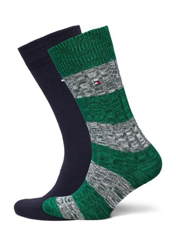 Th Men Sock 2P Slub Mouline Rugby B Underwear Socks Regular Socks Monivärinen/Kuvioitu Tommy Hilfiger