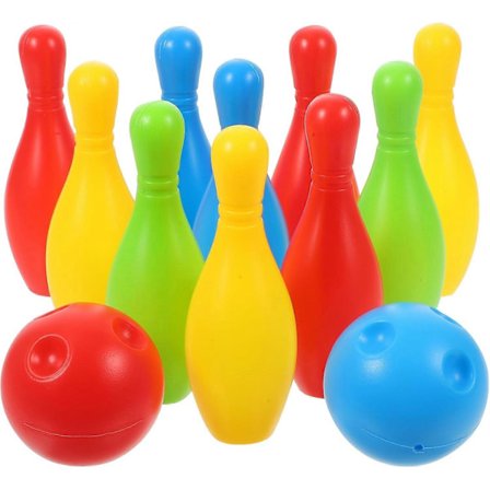 Bowling Set för Barn, Mini Bowling Set Trädgårdskäglor Inomhus Partyspel 10 Käglor