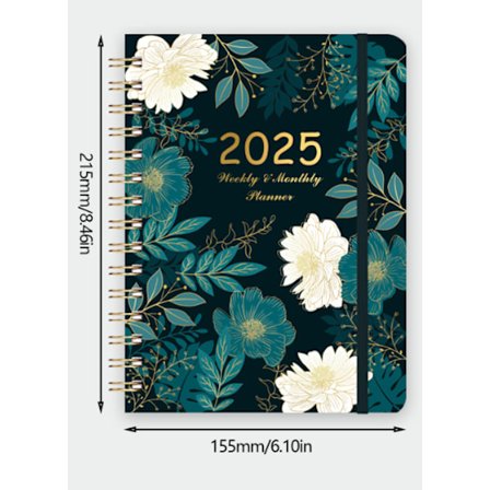 Akademisk Planlægger 2025 Ugentlig Plan og Månedlig Plan, Månedlig Plan og Ugentlig Plan, Akademisk Planlægger