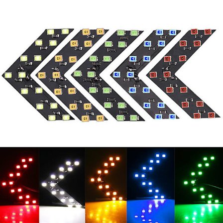 2st LED Blinkers Bil Backspegel Indikator Varningslampa Säkerhetskörning 14smd 12v LED Backspegel Lampa| |