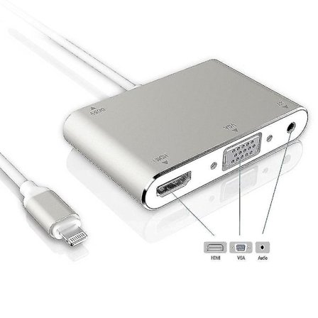 1080p Lightning till Hdmi Vga Audio Video Adapter Konverter för Apple