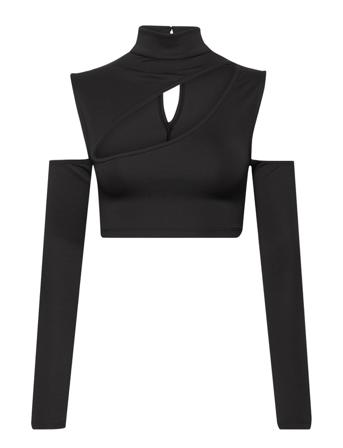 Talia Top Crop Tops Long-sleeved Crop Tops Svart OW Collection