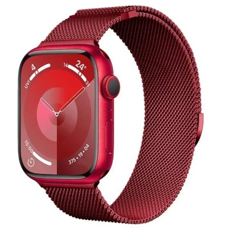 Magnetisk slingrem för Apple Watch Band 44mm 45mm 40mm 41mm 42mm 38mm armband correa iWatch series se 9 7 3 5 6 8 Ultra 2 49mm Red 38mm 40mm 41mm
