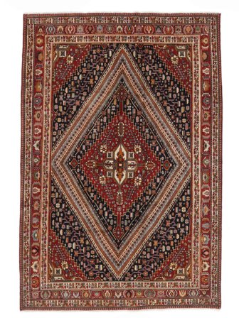 Hand Knotted Persian Qashqai Rug 201X296 Black/Brown
