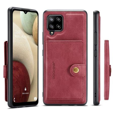 Praktiskt Skal med Kortfack - Samsung Galaxy A42 Röd