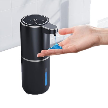 Automatisk sæbedispenser 380 ml elektrisk vægmonteret sæbedispenser berøringsfri USB genopladelig med infrarød bevægelsessensor sort