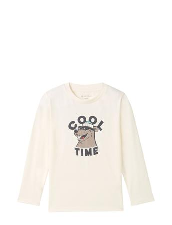 Printed Longsleeve Tops T-shirts Long-sleeved T-shirts Cream Tom Tailor