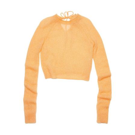 Acne Studios, Round-neck Knitwear Oranje, Dames, Maat:XS