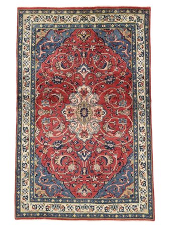 Hand Knotted Sarouk Rug 128X205 Persian Wool Dark Red/Dark Grey Small