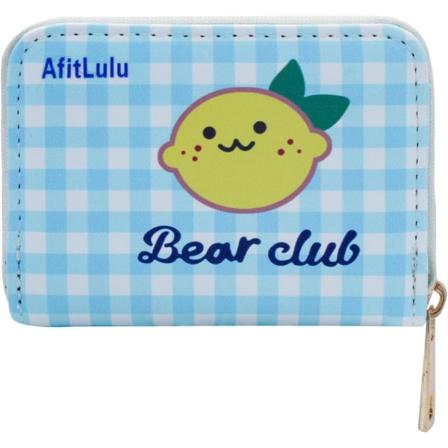 Sød kreditkortholder til kvinder, PU læder harmonika kreditkort etui med 11 kortpladser, sød tegneserie lynlås kort tegnebog Organizer (blå)