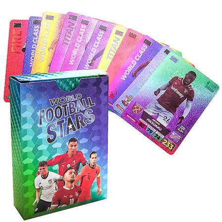 World Football Stars 55 Limited Edition Kort Plast Fotbollsspelar Kort Skalmönster Slumpmässig (FMY) Flerfärgad